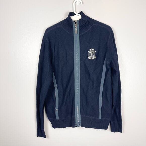Gant Wool Full Zip Sweater Men’s size M Navy Blue - Picture 1 of 8